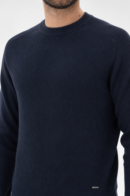 Camisola de Malha Canelada Gianni Lupo Azul Gianni Lupo