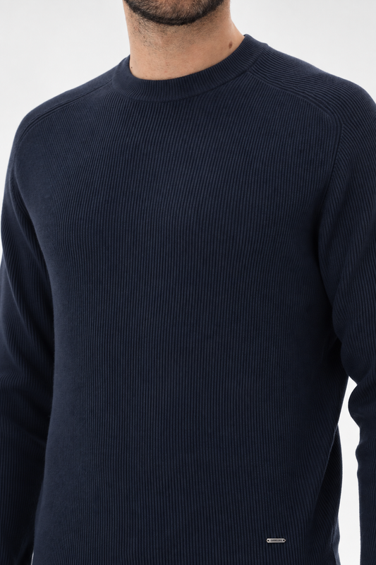 Camisola de Malha Canelada Gianni Lupo Azul Gianni Lupo