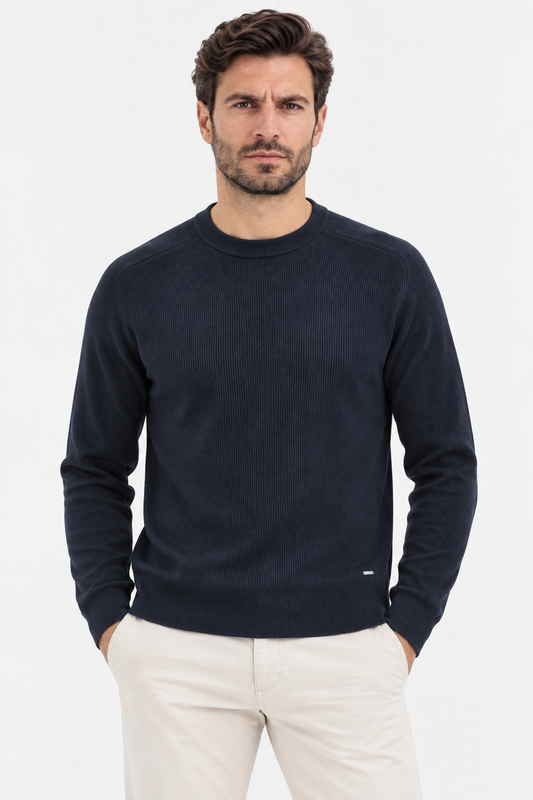 Camisola de Malha Canelada Gianni Lupo Azul Gianni Lupo