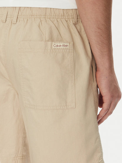 Calções de Linho Beges Calvin Klein Calvin Klein