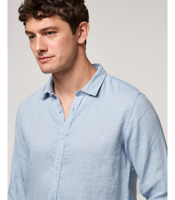 Camisa de Linho Azul