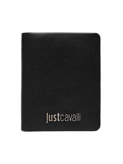 Carteira Vertical Just Cavalli Couro em Preto Just Cavalli