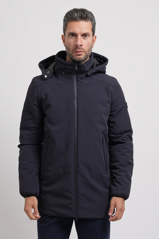 Casaco Parka com Capuz Yes Zee Azul Yes Zee