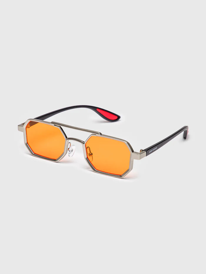 Óculos de Sol de Metal com Lente Laranja