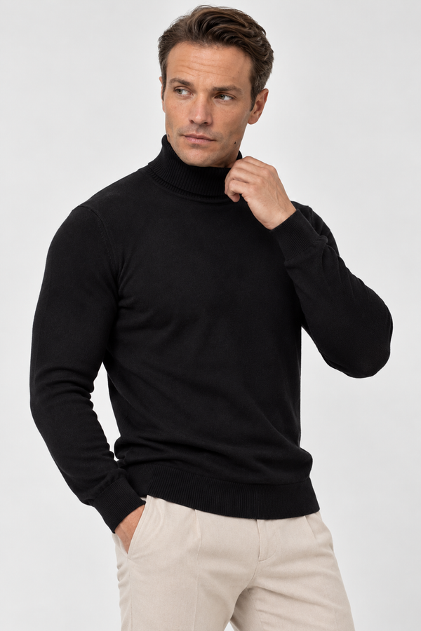 Camisola de Gola Alta Gianni Lupo Preta