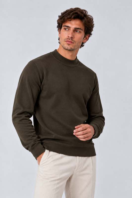 Camisola Slim de Meia Gola Gianni Lupo Verde-Escuro Gianni Lupo