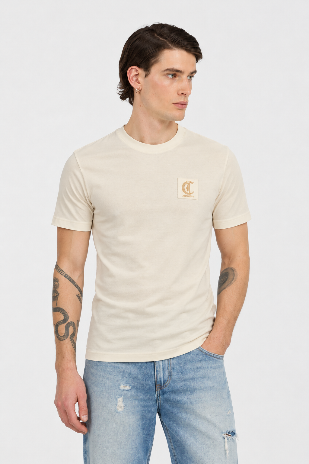 T-shirt Just Cavalli Creme Just Cavalli