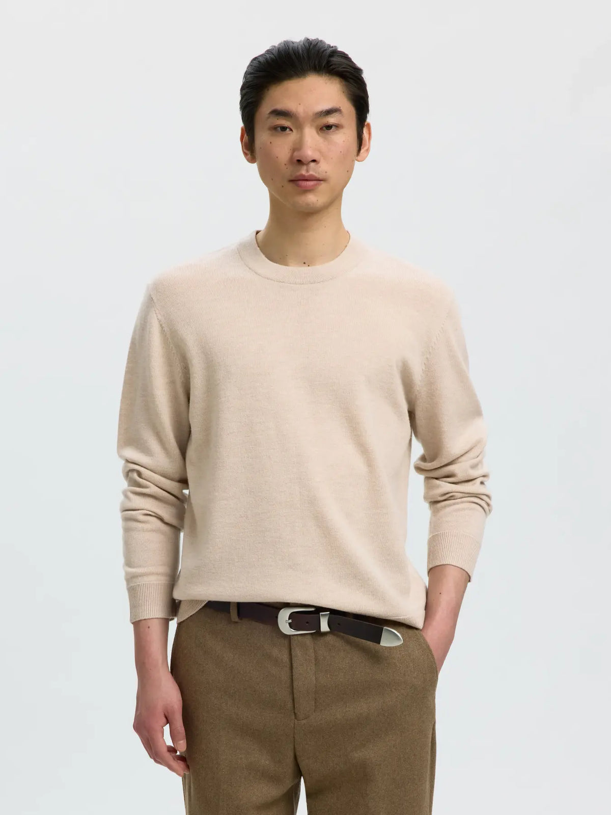 Camisola de Malha Selected Bege Selected