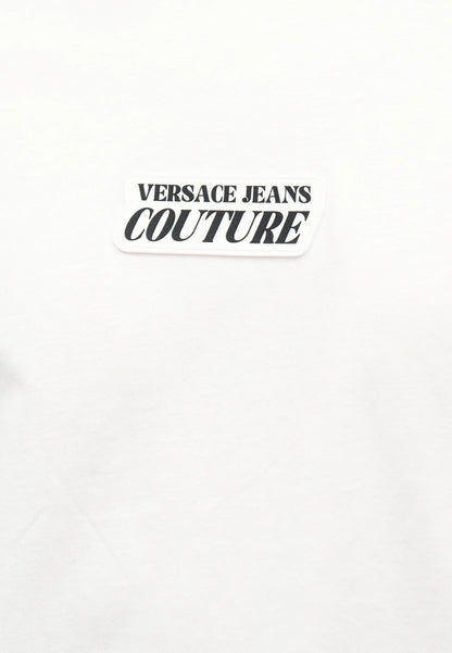 T-shirt Branca com Logo de Alto Relevo Versace Jeans Couture