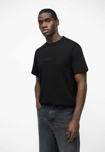 T-shirt Preta com Logo de Alto Relevo Versace Jeans Couture