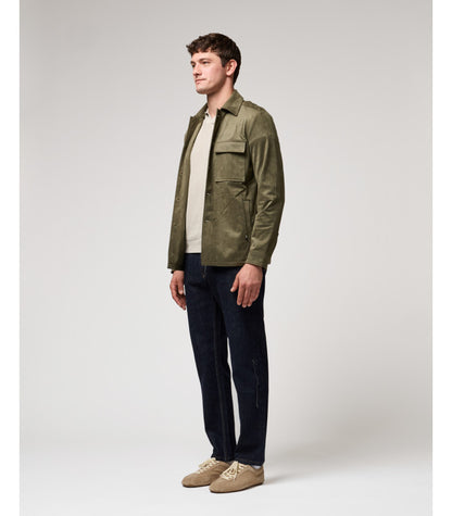 Sobrecamisa Verde efeito Camurça Gianni Lupo