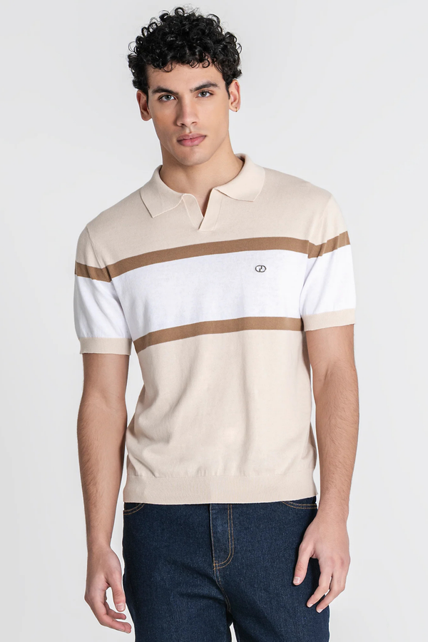 Polo Bege Malha