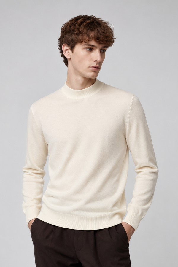 Camisola Slim de Meia Gola Gianni Lupo Cru