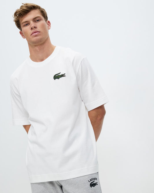 T-shirt Oversized Lacoste Branca TH2745 FW24