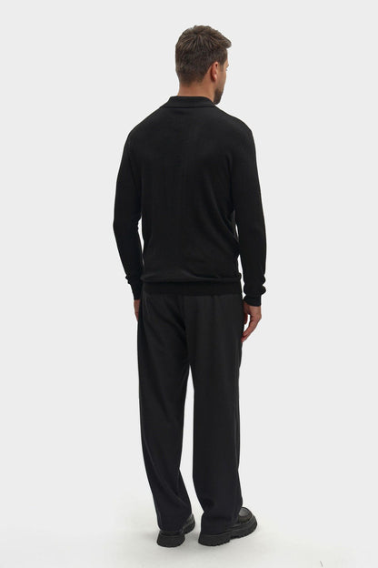Polo de Malha Bikkembergs de Lã Preto Bikkembergs