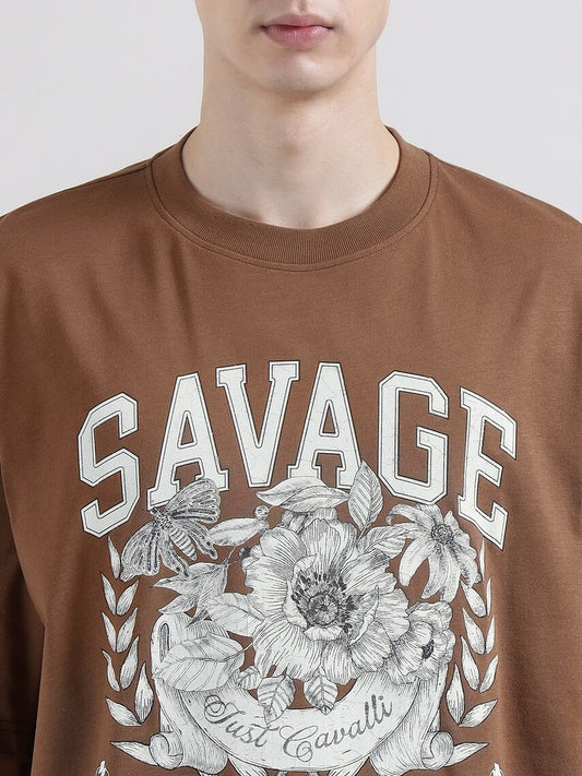 T-shirt Just Cavalli Castanha Just Cavalli