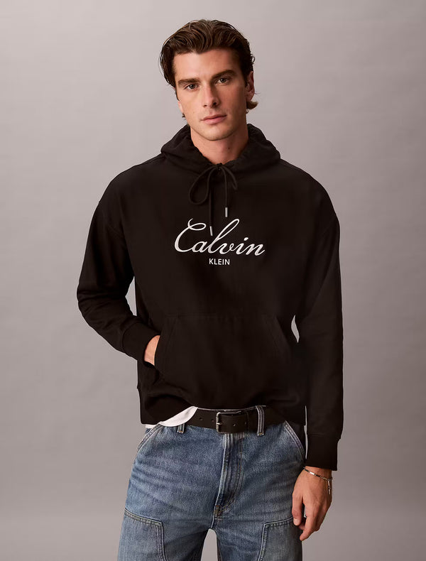 Sweatshirt Com Capuz Estampada Calvin Klein Preta