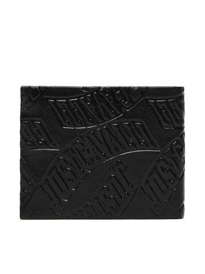 Carteria com Logo Gravado em Pele Just Cavalli Preta Just Cavalli