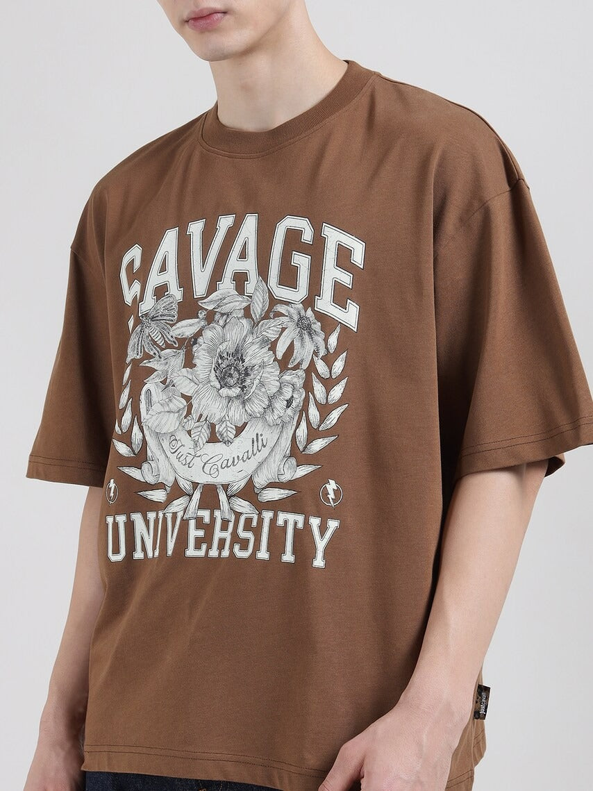 T-shirt Just Cavalli Castanha Just Cavalli