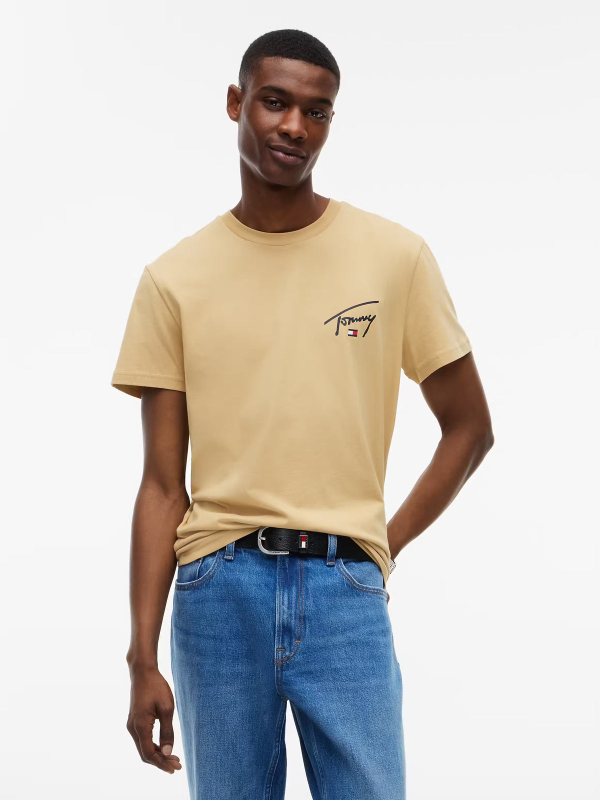 T-shirt Slim Signature Tommy Hilfiger Bege Tommy Hilfiger
