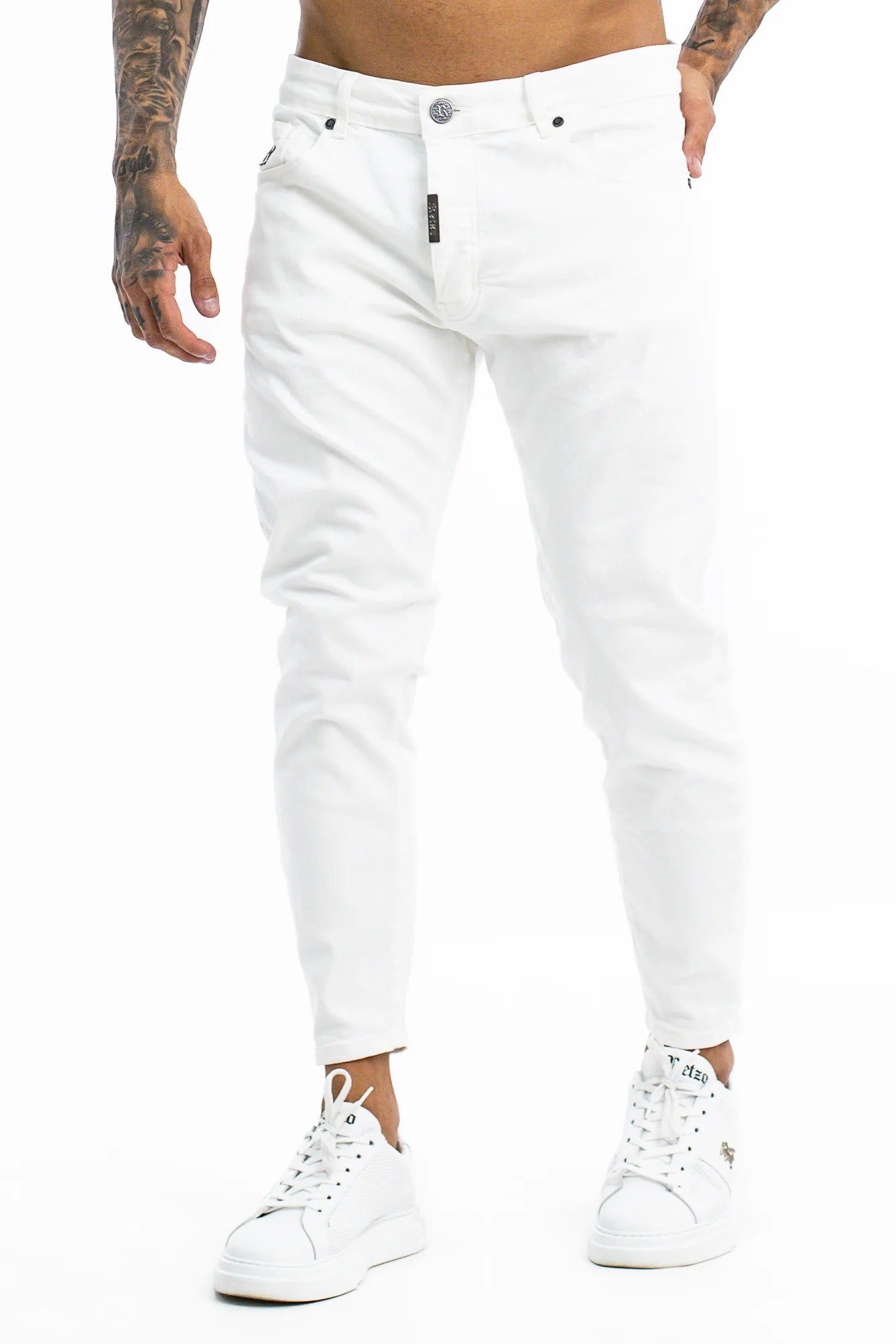 Calças de Ganga Brancas Curio Retzo FW25