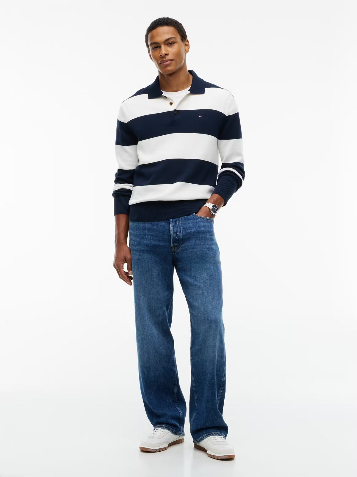 Polo de Manga Comprida Tommy Hilfilger ás Riscas Tommy Hilfiger