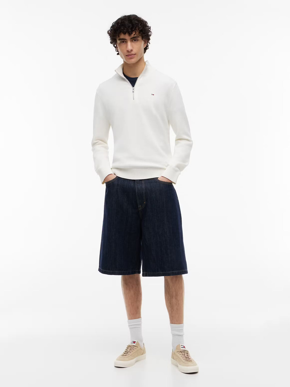 Camisola de Meio-Fecho Tommy Hilfiger Branca Tommy Hilfiger