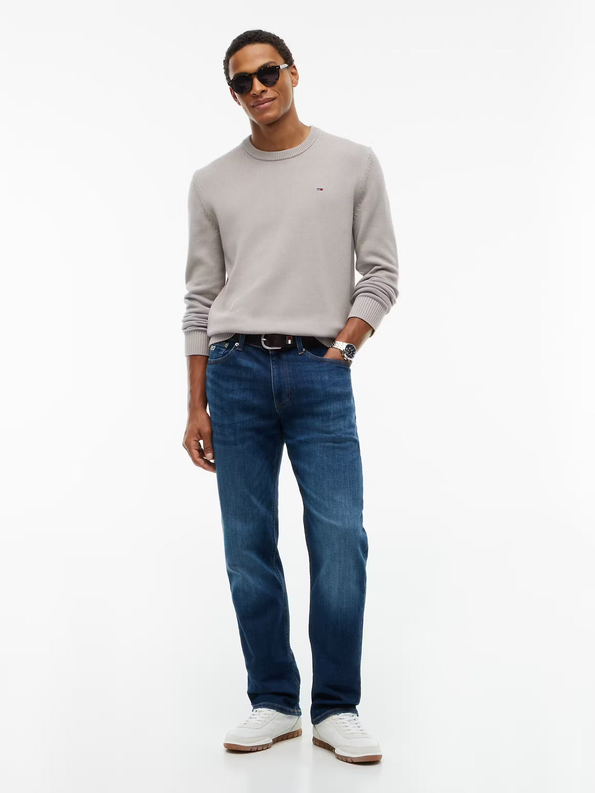 Camisola Gola Redonda Tommy Hilfiger Cinzento Tommy Hilfiger