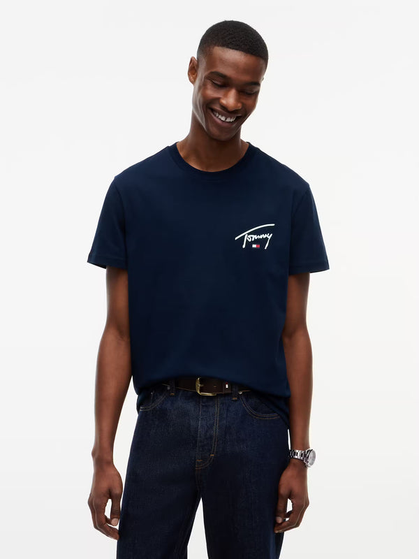 T-shirt Slim Signature Tommy Hilfiger Azul
