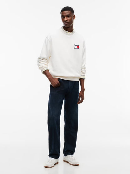 Sweatshirt Relaxed Fit Tommy Hilfiger de  Algodão Branca Tommy Hilfiger