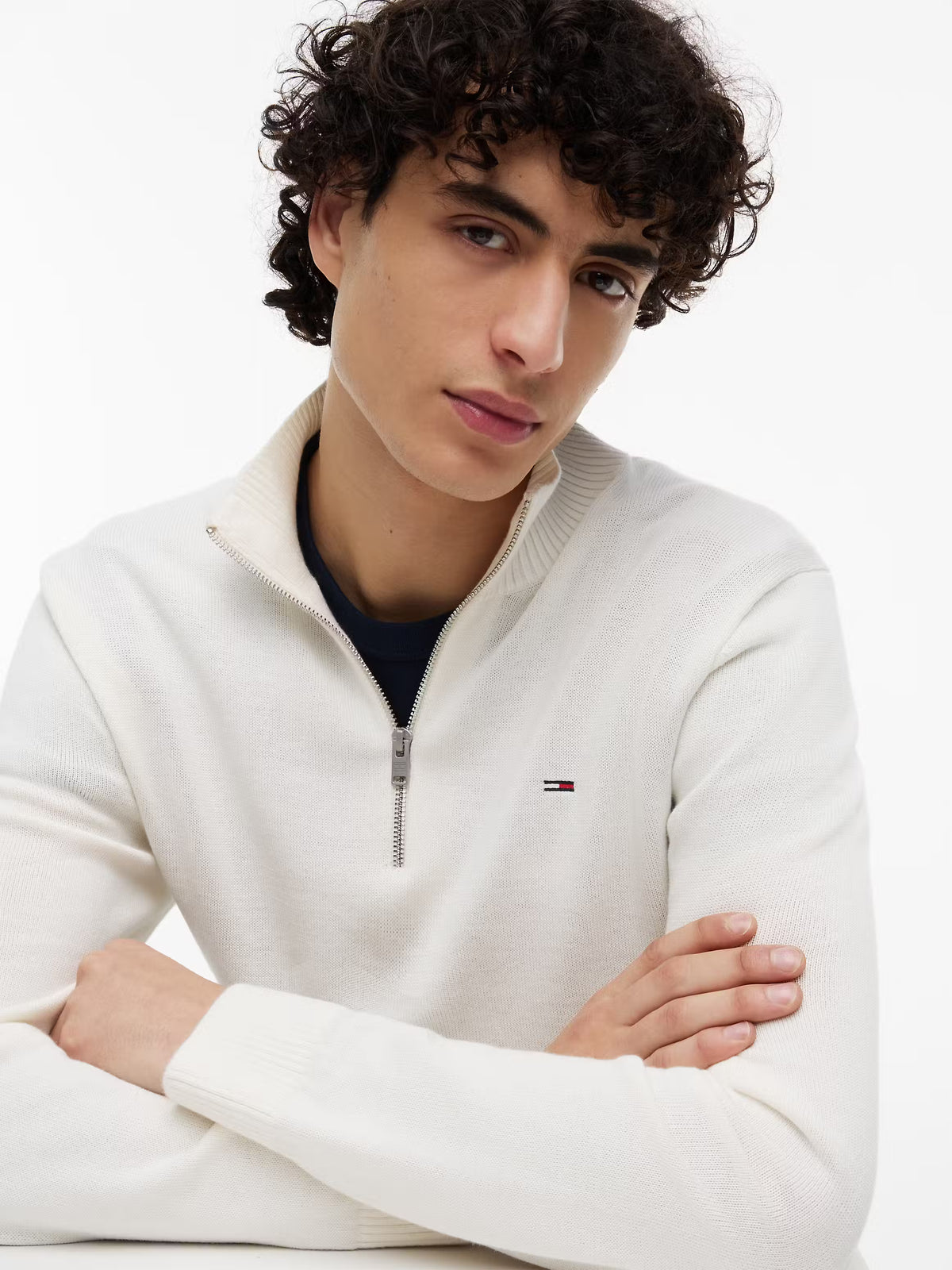 Camisola de Meio-Fecho Tommy Hilfiger Branca Tommy Hilfiger
