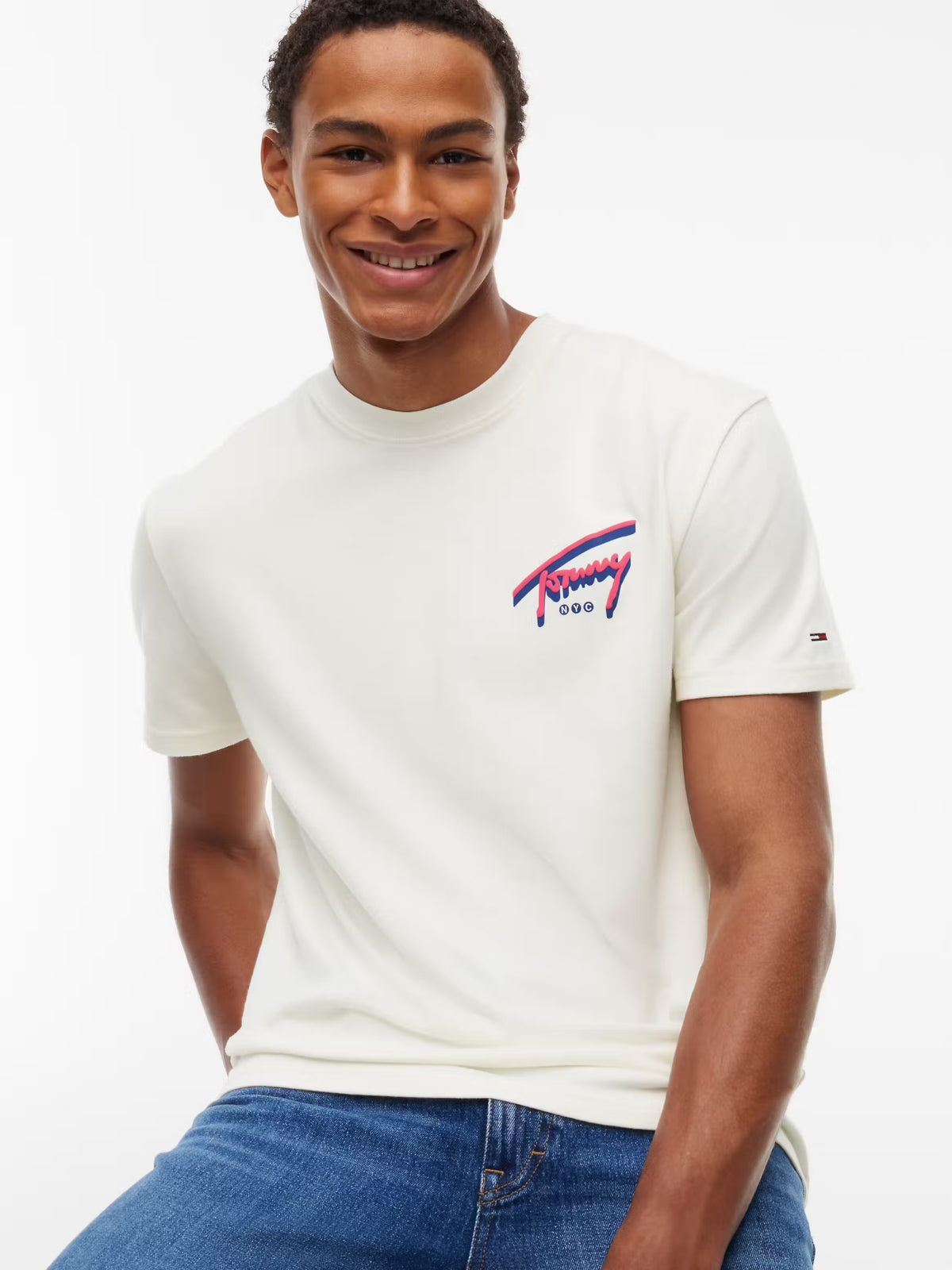 T-shirt Estampada de Algodão Tommy Hilfiger Branca Tommy Hilfiger