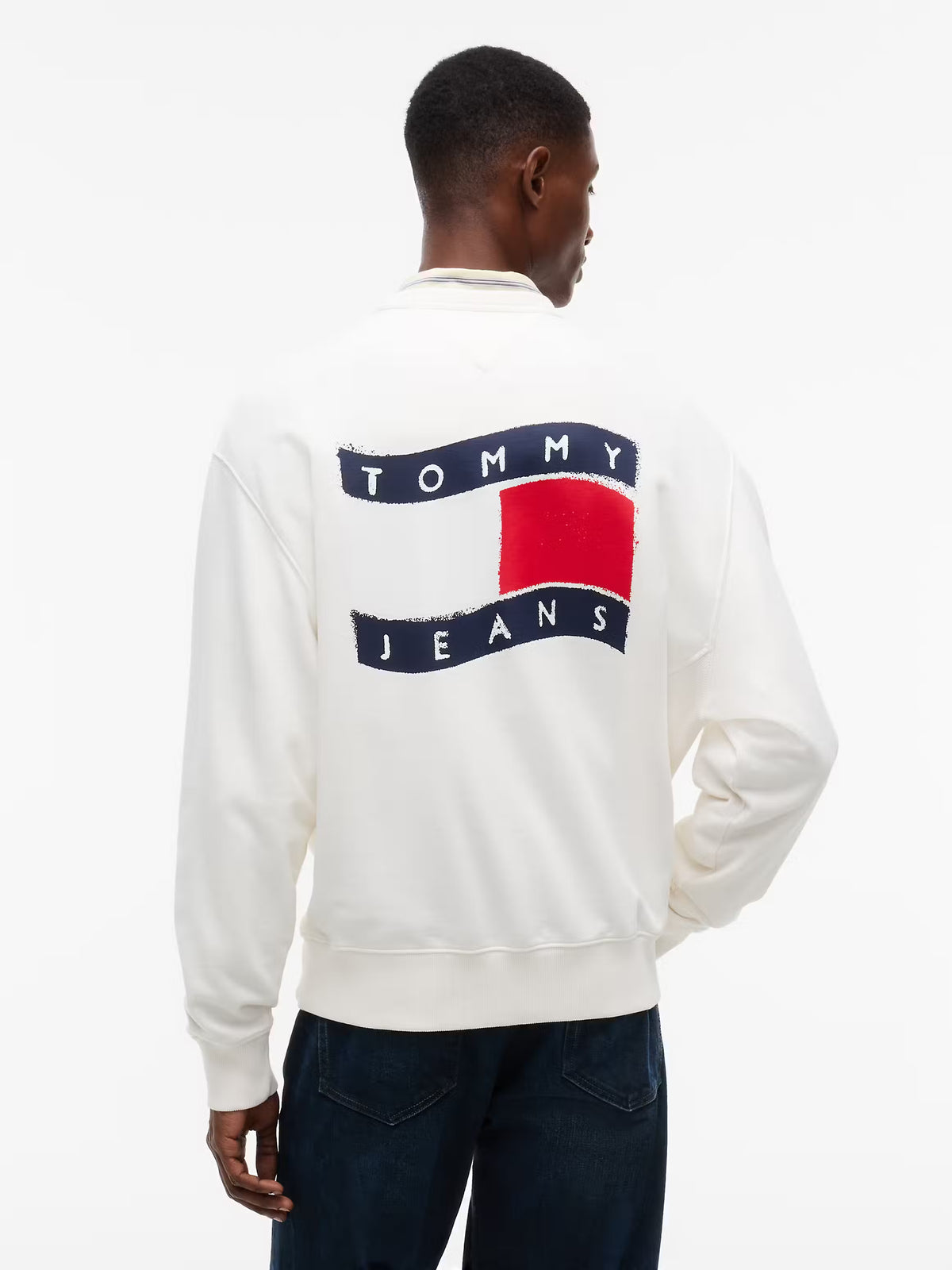 Sweatshirt Relaxed Fit Tommy Hilfiger de  Algodão Branca Tommy Hilfiger