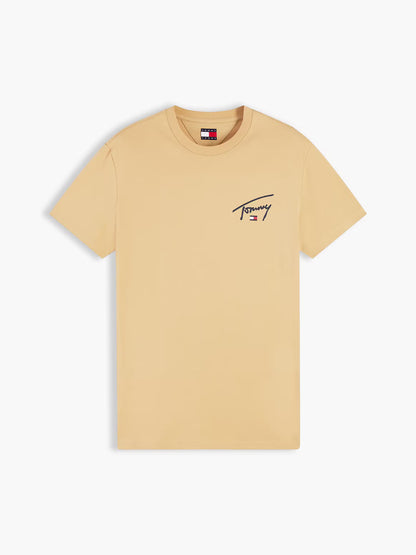 T-shirt Slim Signature Tommy Hilfiger Bege Tommy Hilfiger