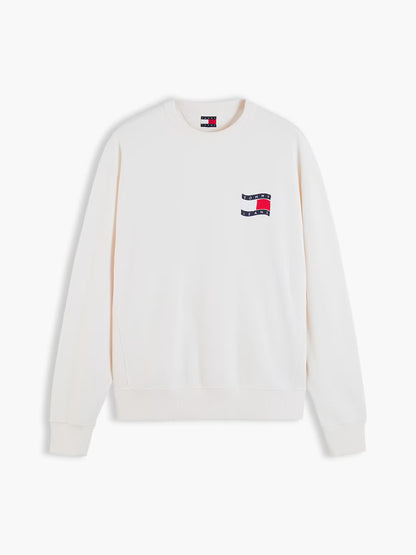 Sweatshirt Relaxed Fit Tommy Hilfiger de  Algodão Branca Tommy Hilfiger