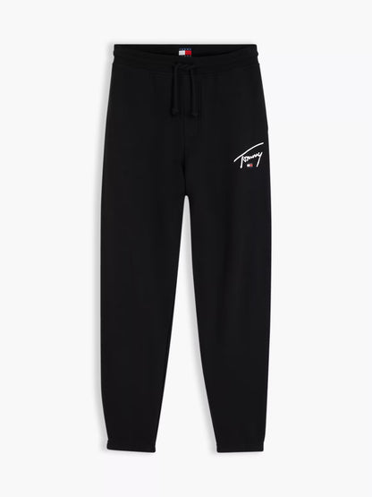 Calças de Fato de Treino Signature Tommy Hilfiger de Algodão Pretas Tommy Hilfiger