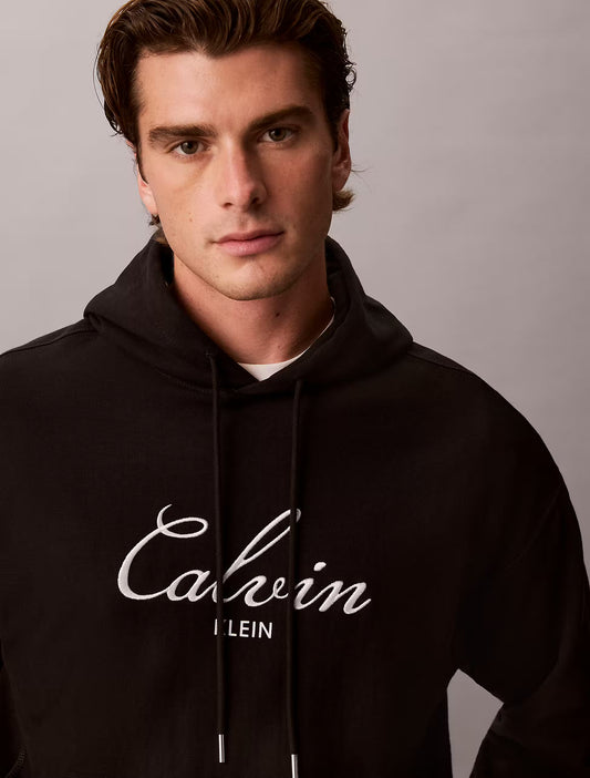 Sweatshirt Com Capuz Estampada Calvin Klein Preta Calvin Klein