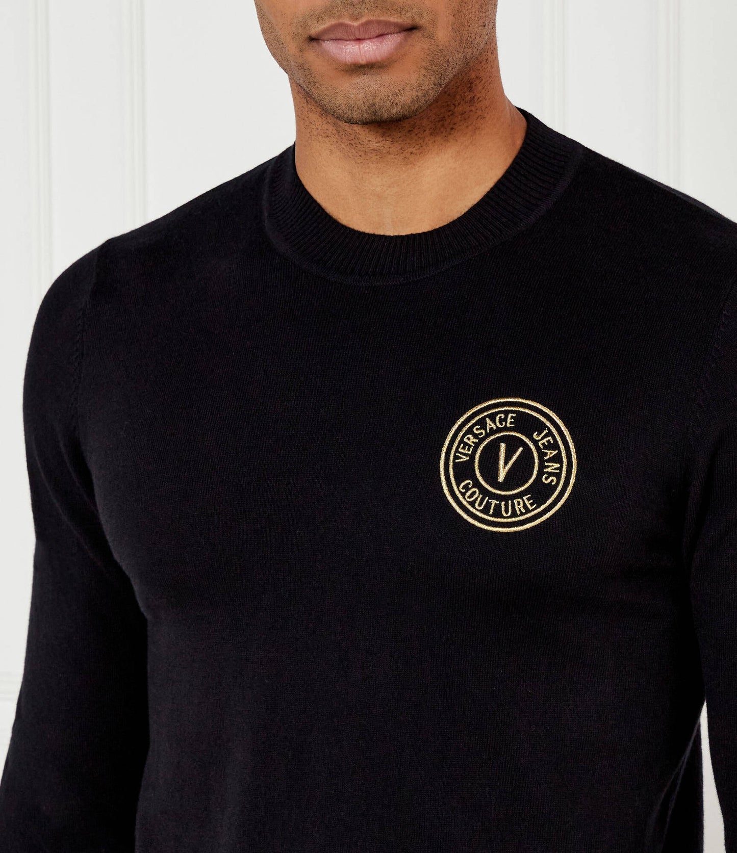 Camisola de Malha Preta Versace Jeans Couture SS26