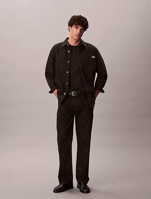 T-Shirt Preta Caveada Calvin Klein SS26