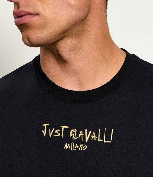T-shirt Com Logotipo Just Cavalli Preta Just Cavalli