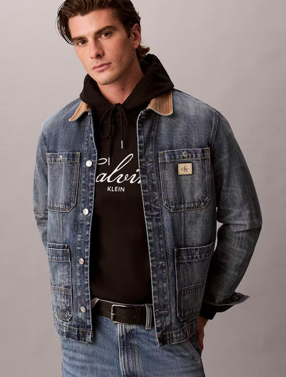 Sweatshirt Com Capuz Estampada Calvin Klein Preta Calvin Klein