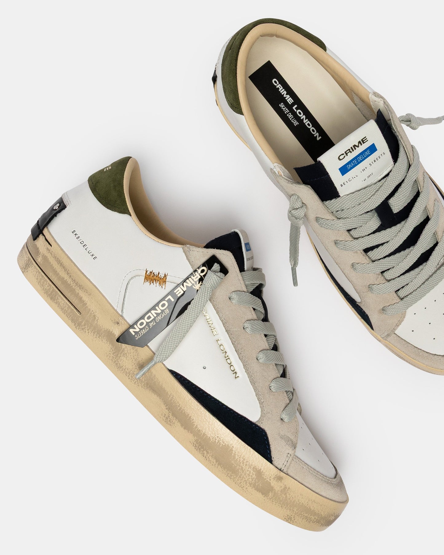 Sapatilha Branca e Verde Crime London SS26