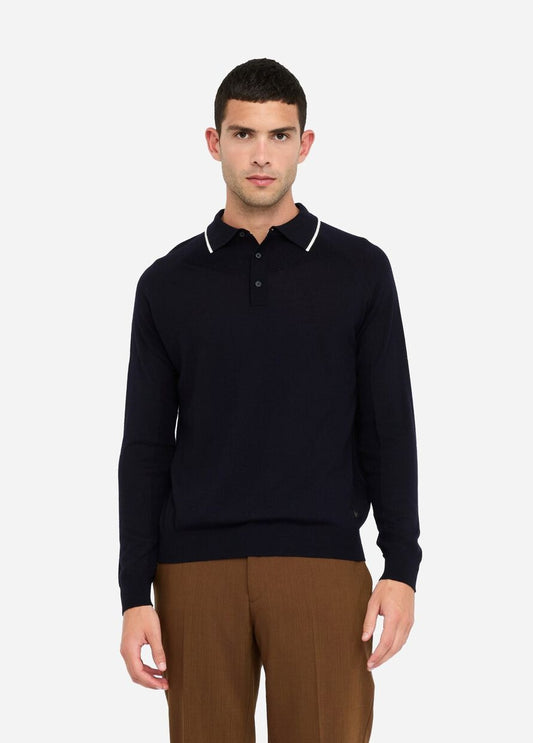 Polo de Malha de Manga Comprida Azul Liu Jo FW25