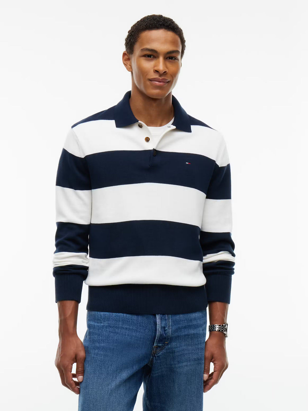 Polo de Manga Comprida Tommy Hilfilger ás Riscas Tommy Hilfiger