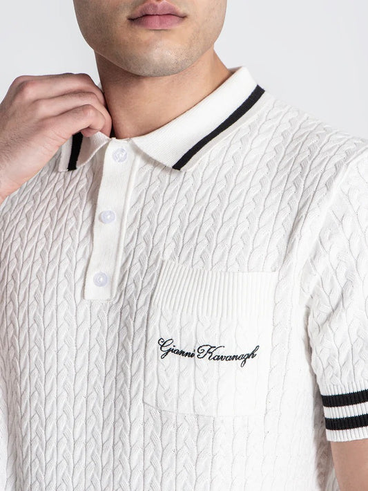 Polo de Malha Branco Gianni Kavanagh FW25