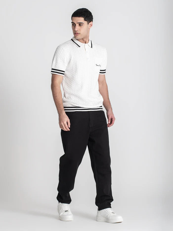 Polo de Malha Branco Gianni Kavanagh FW25