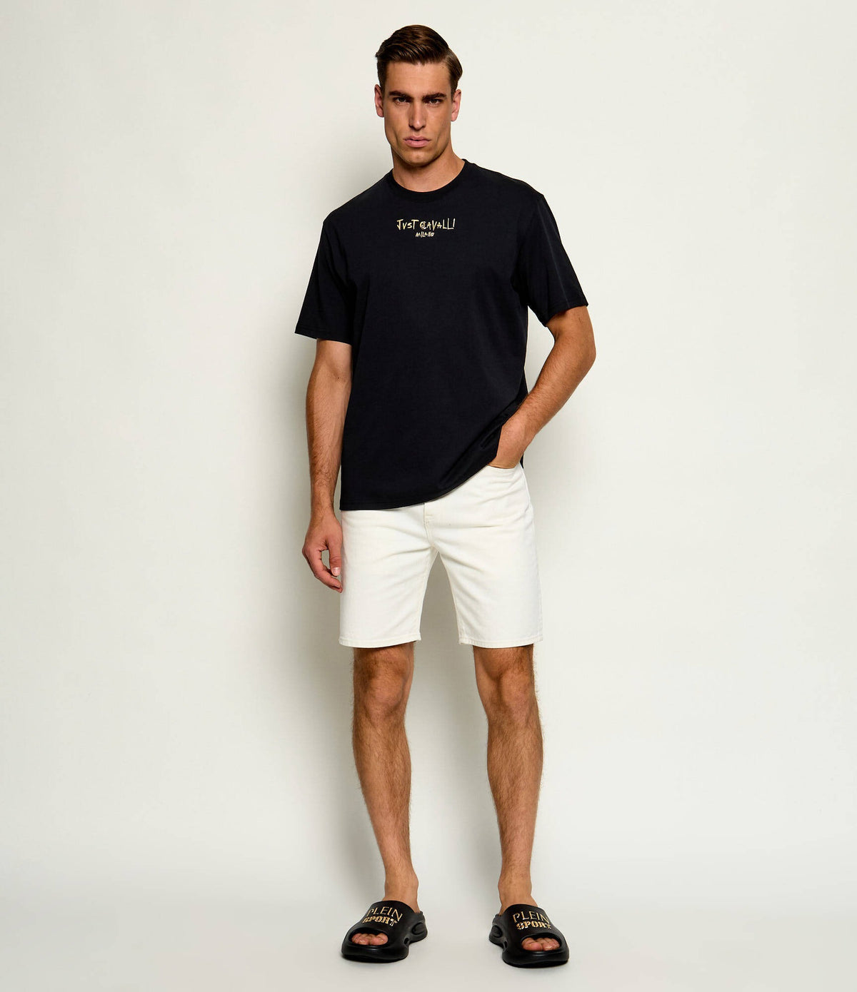 T-shirt Com Logotipo Just Cavalli Preta Just Cavalli