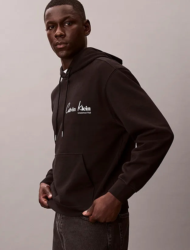 Sweatshirt de Capuz Preta Calvin Klein SS26
