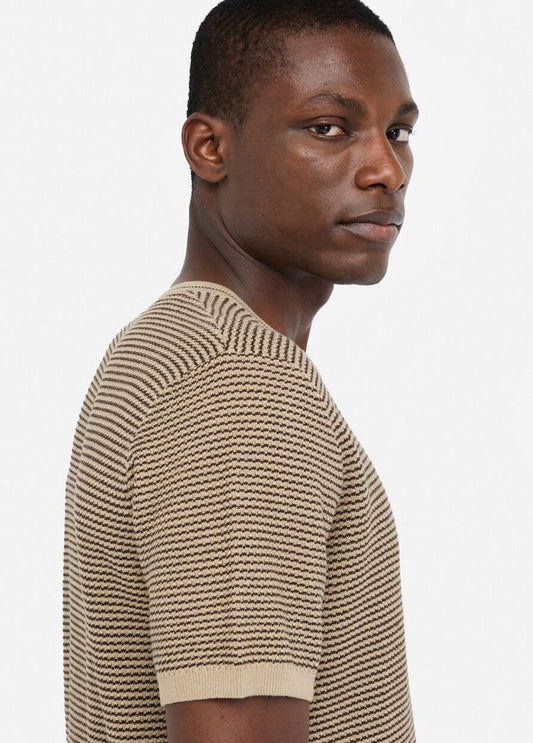 T-shirt de Malha Bege e Castanha Liu Jo FW25