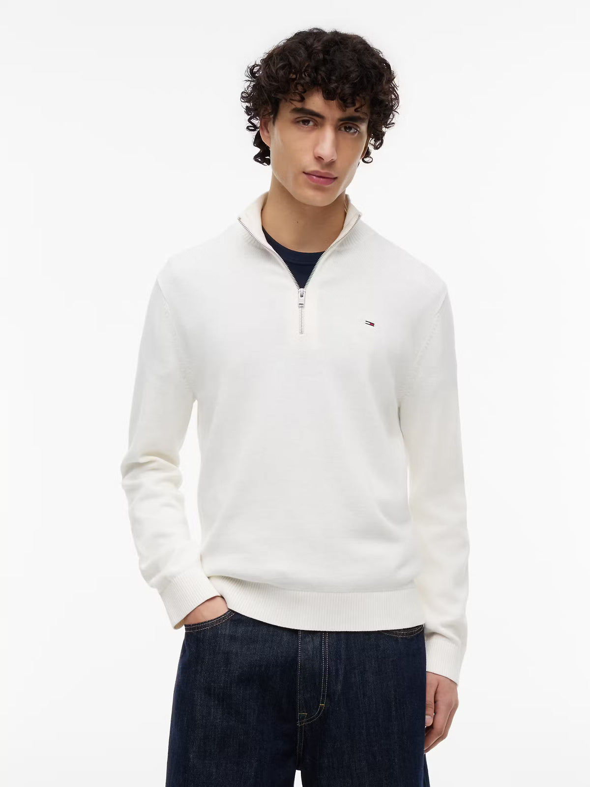 Camisola de Meio-Fecho Tommy Hilfiger Branca Tommy Hilfiger